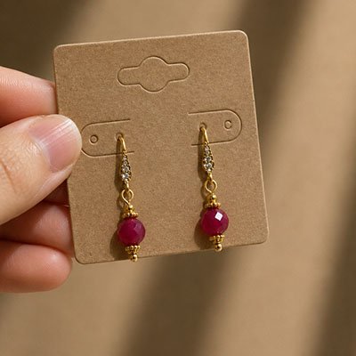 Rosea Earrings (Ruby stone)